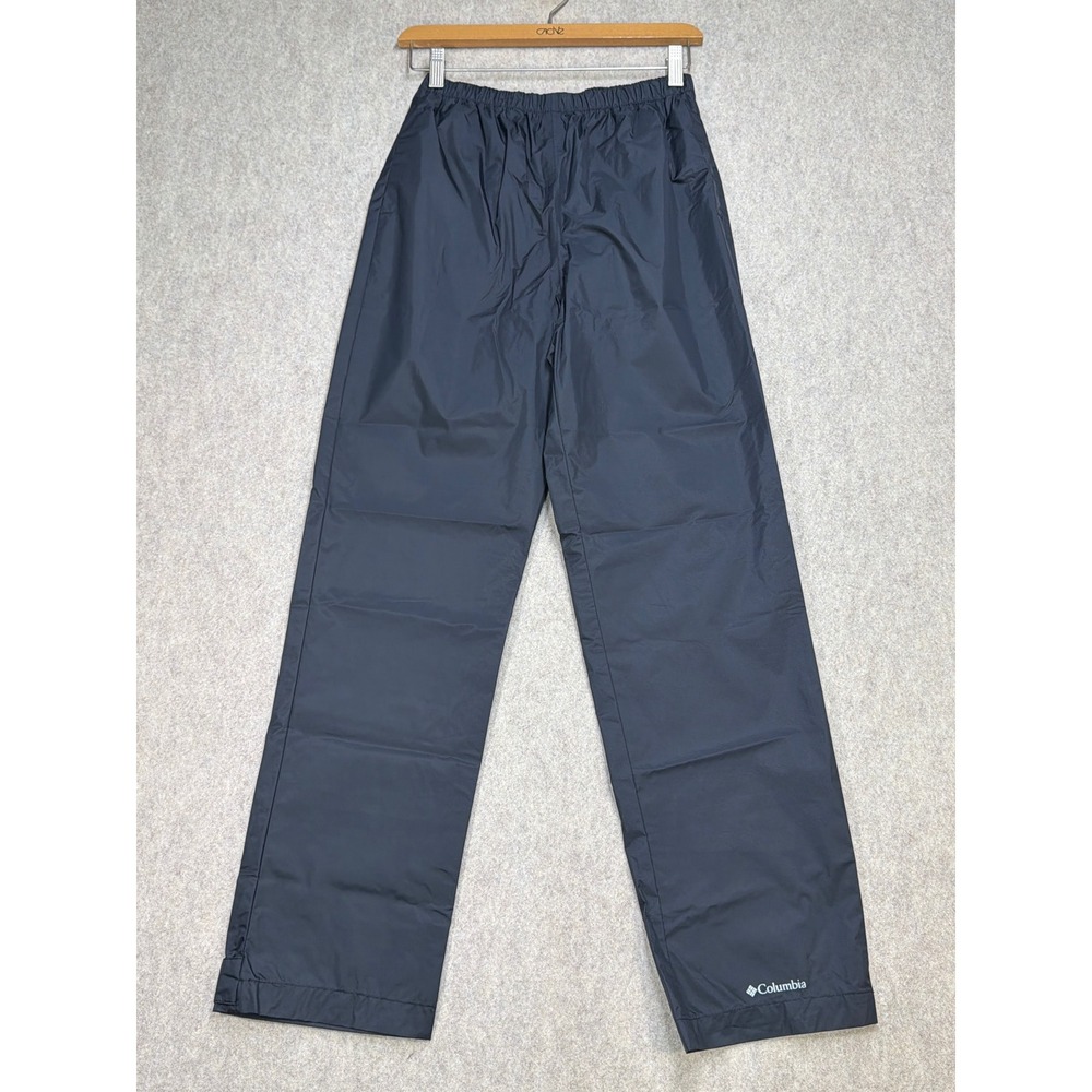 Columbia Rain Pants Youth Large Black Elastic Adjustable Leg Opening Gorpcore
